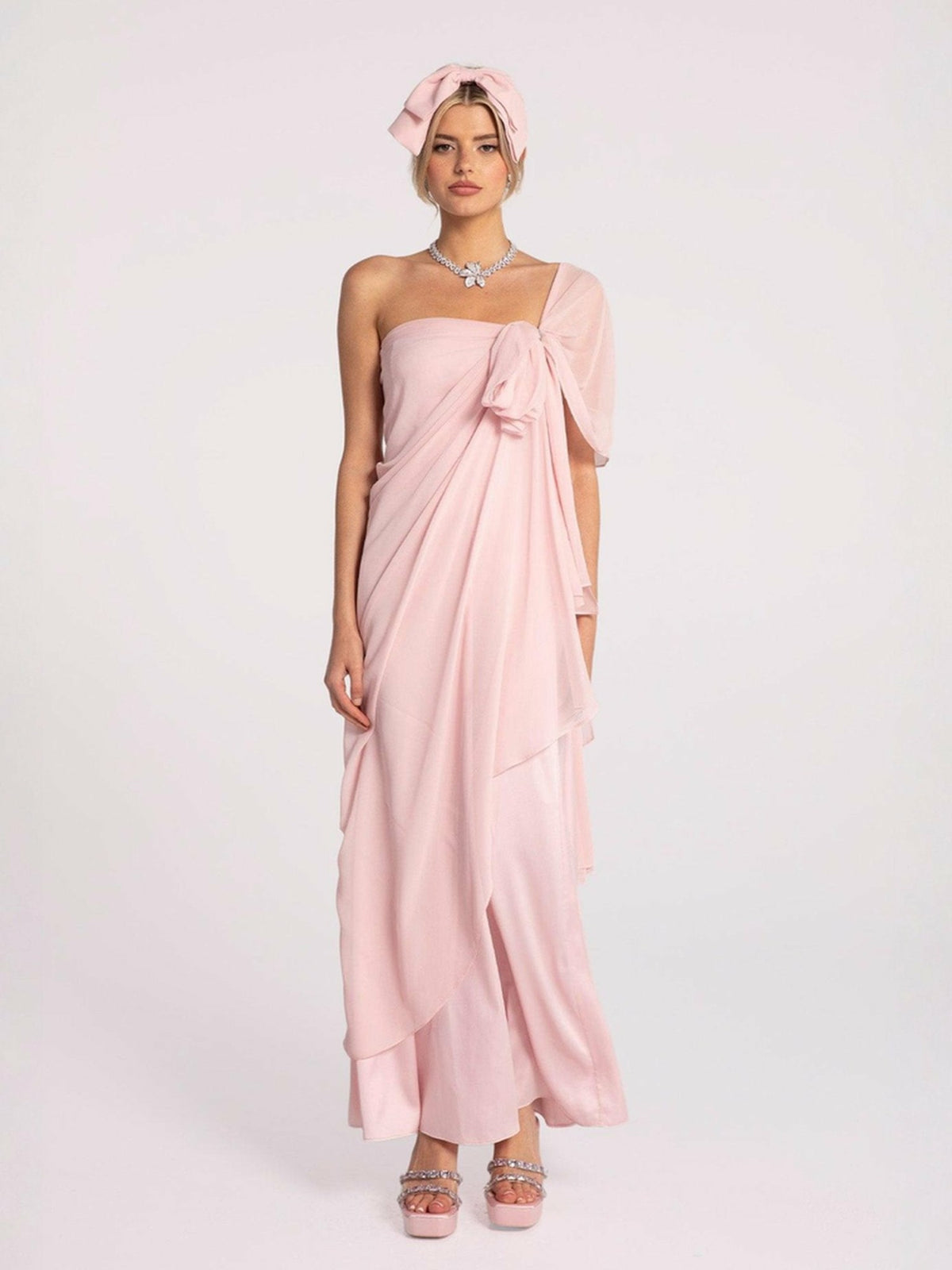 Lindsey Dress: Pink Midi Dress for Garden Wedding Guest | Nana Jacqueline