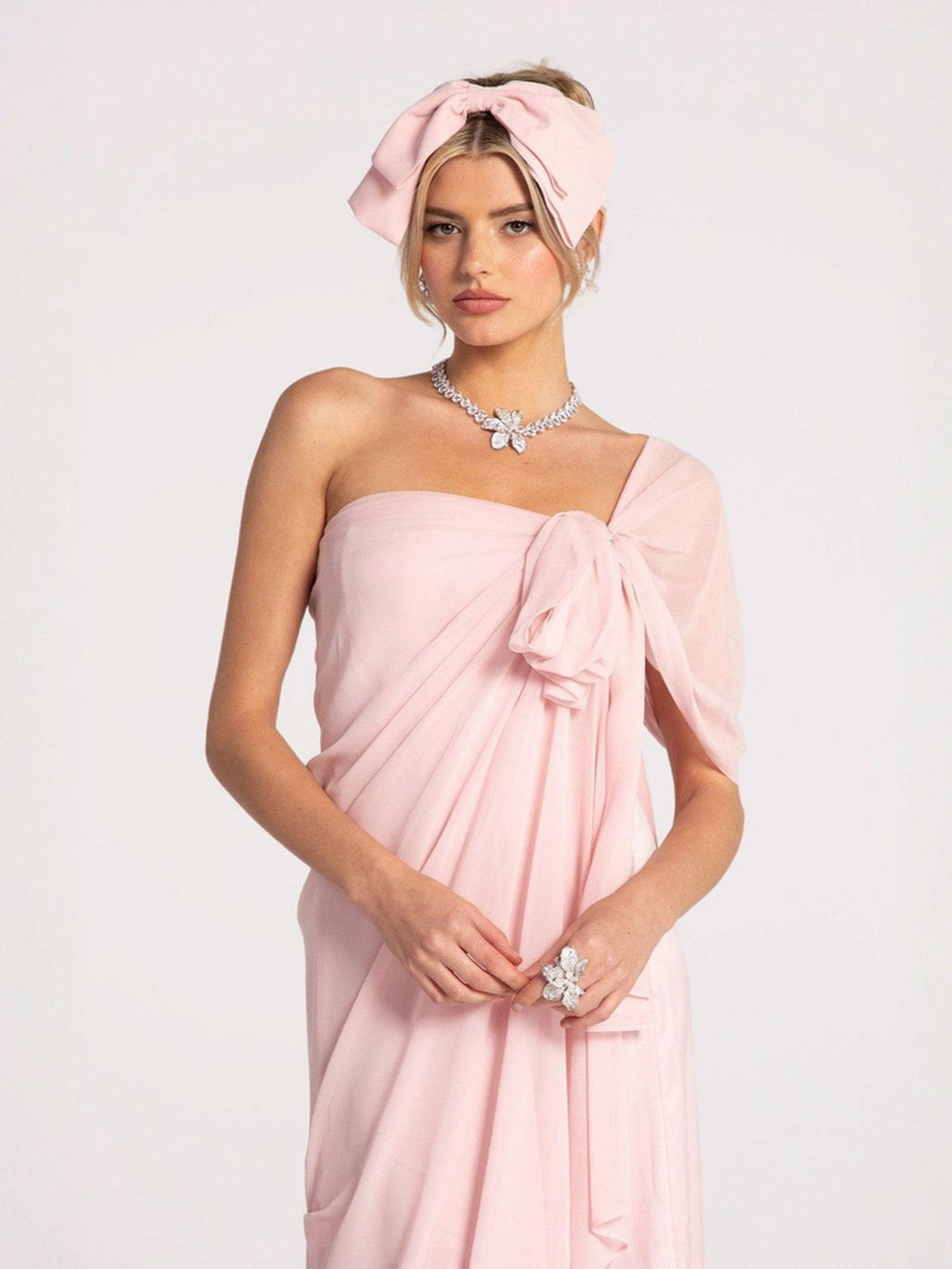 Lindsey Dress: Pink Midi Dress for Garden Wedding Guest | Nana Jacqueline
