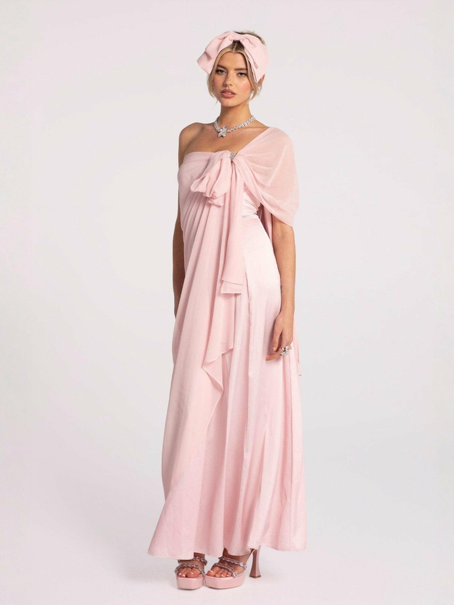 Lindsey Dress: Pink Midi Dress for Garden Wedding Guest | Nana Jacqueline