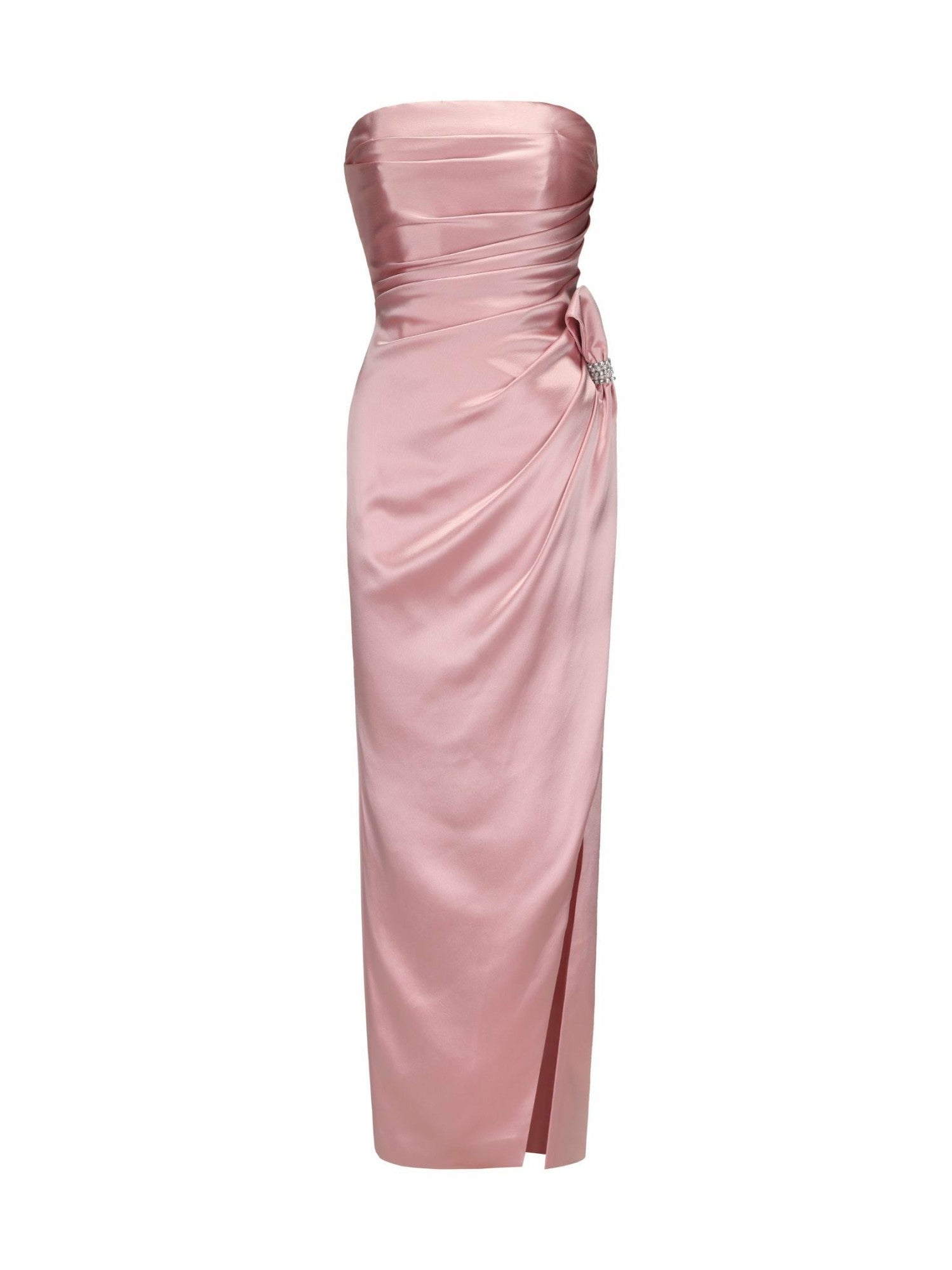 Emilia Satin Dress: Pink Maxi Dress for Formal Wedding Guest | Nana Jacqueline