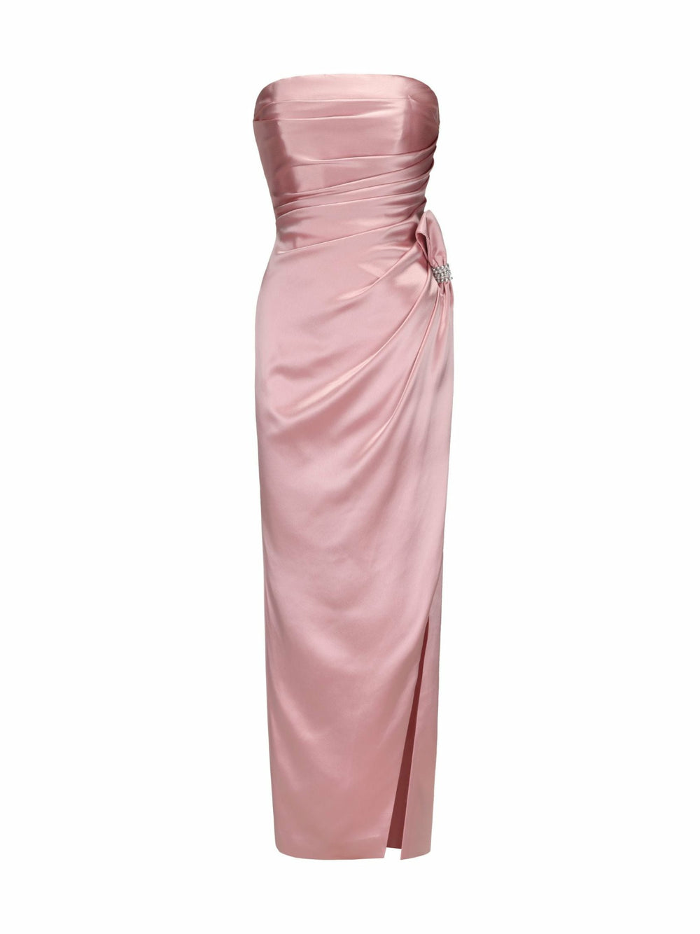 Emilia Satin Dress: Pink Maxi Dress for Formal Wedding Guest | Nana Jacqueline