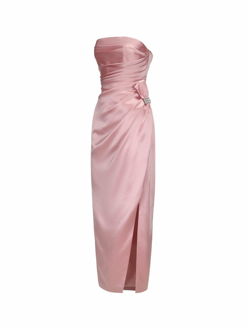 Emilia Satin Dress: Pink Maxi Dress for Formal Wedding Guest | Nana Jacqueline