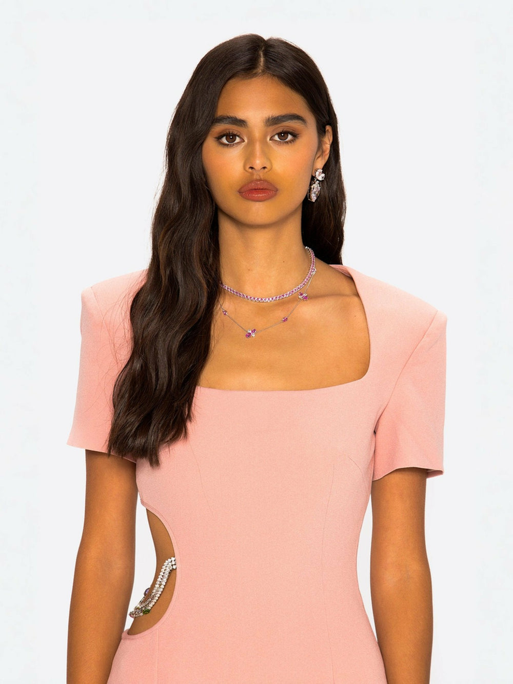 Zoe Dress: Pink Midi Dress for Cocktail Party | Nana Jacqueline