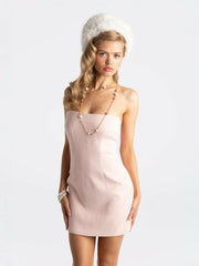 Annie Tube Top Dress: Pink Midi Dress for Graduation | Nana Jacqueline
