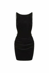 Lucia Velvet Dress: Black Mini Dress for Cocktail Party | Nana Jacqueline