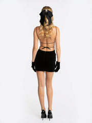 Lucia Velvet Dress: Black Mini Dress for Cocktail Party | Nana Jacqueline
