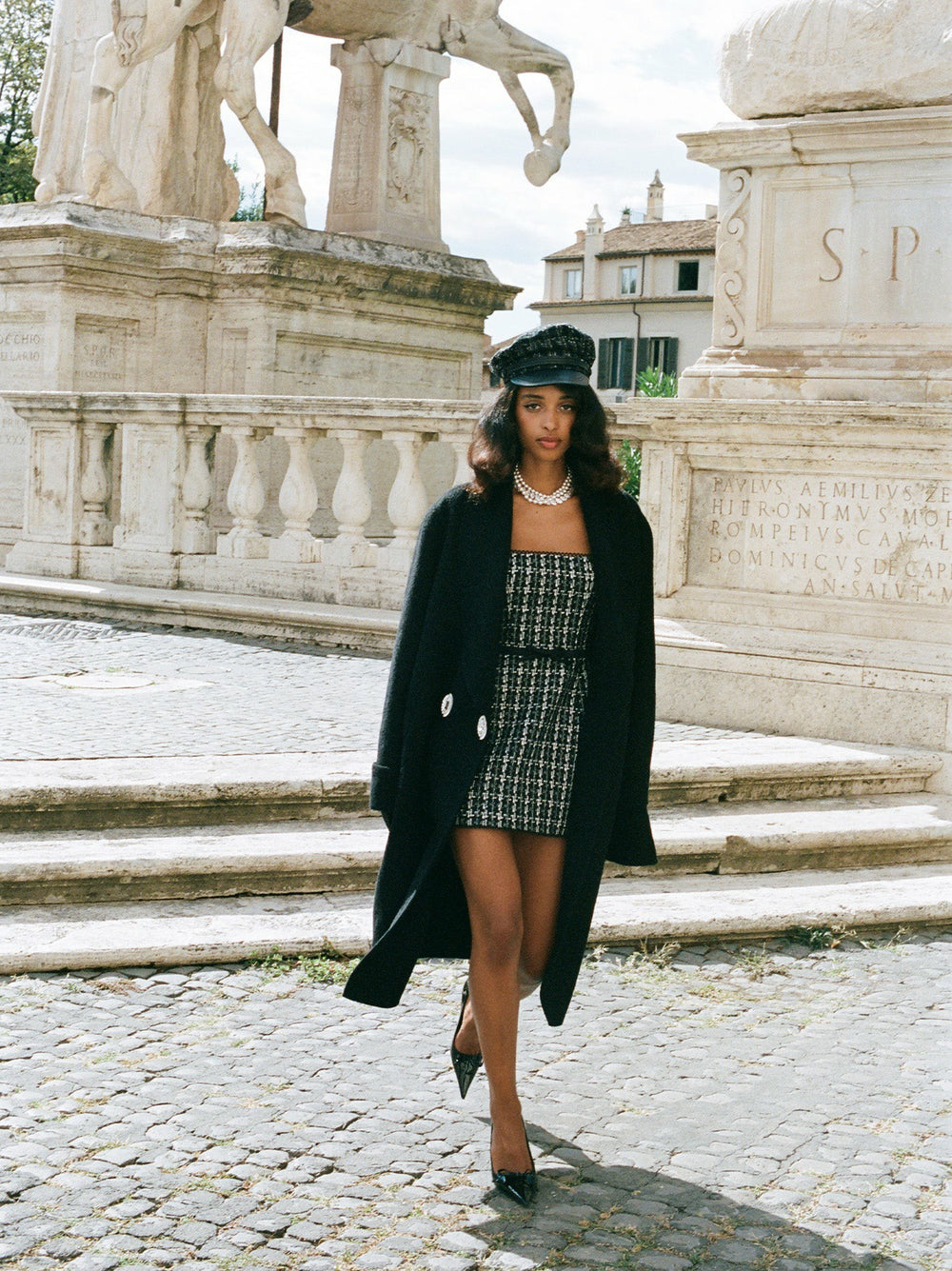 Talia Tweed Dress: Black Mini Dress for Cocktail Party | Nana Jacqueline