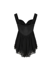 Sheila Chiffon Dress: Black Mini Dress for Date Night | Nana Jacqueline