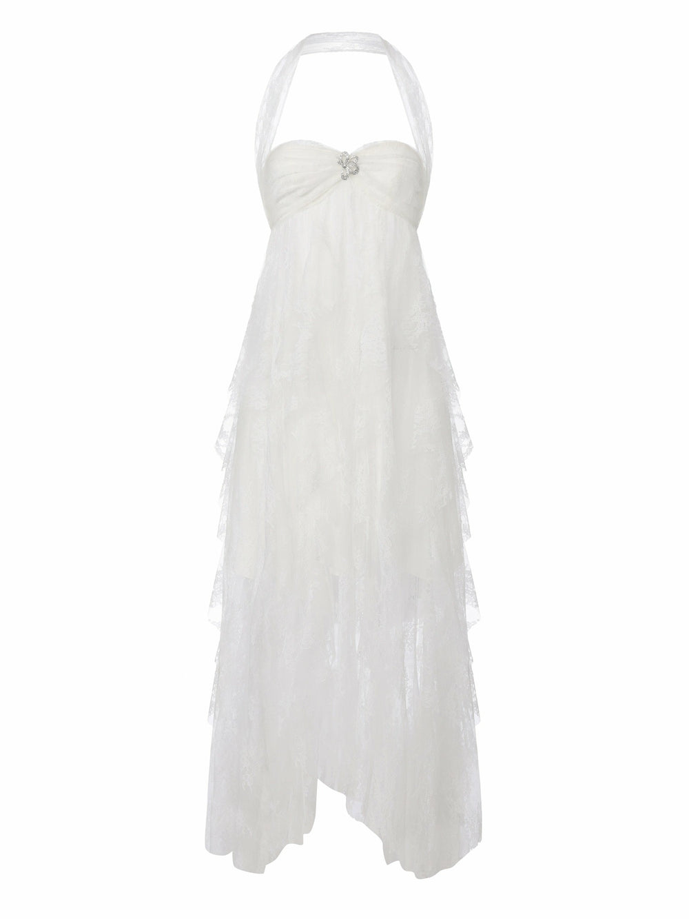 Aurora Halter Lace White Dress | Nana Jacqueline