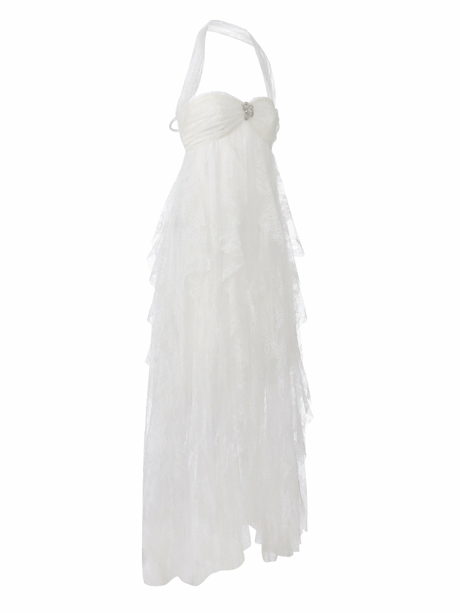 Aurora Halter Lace White Dress | Nana Jacqueline