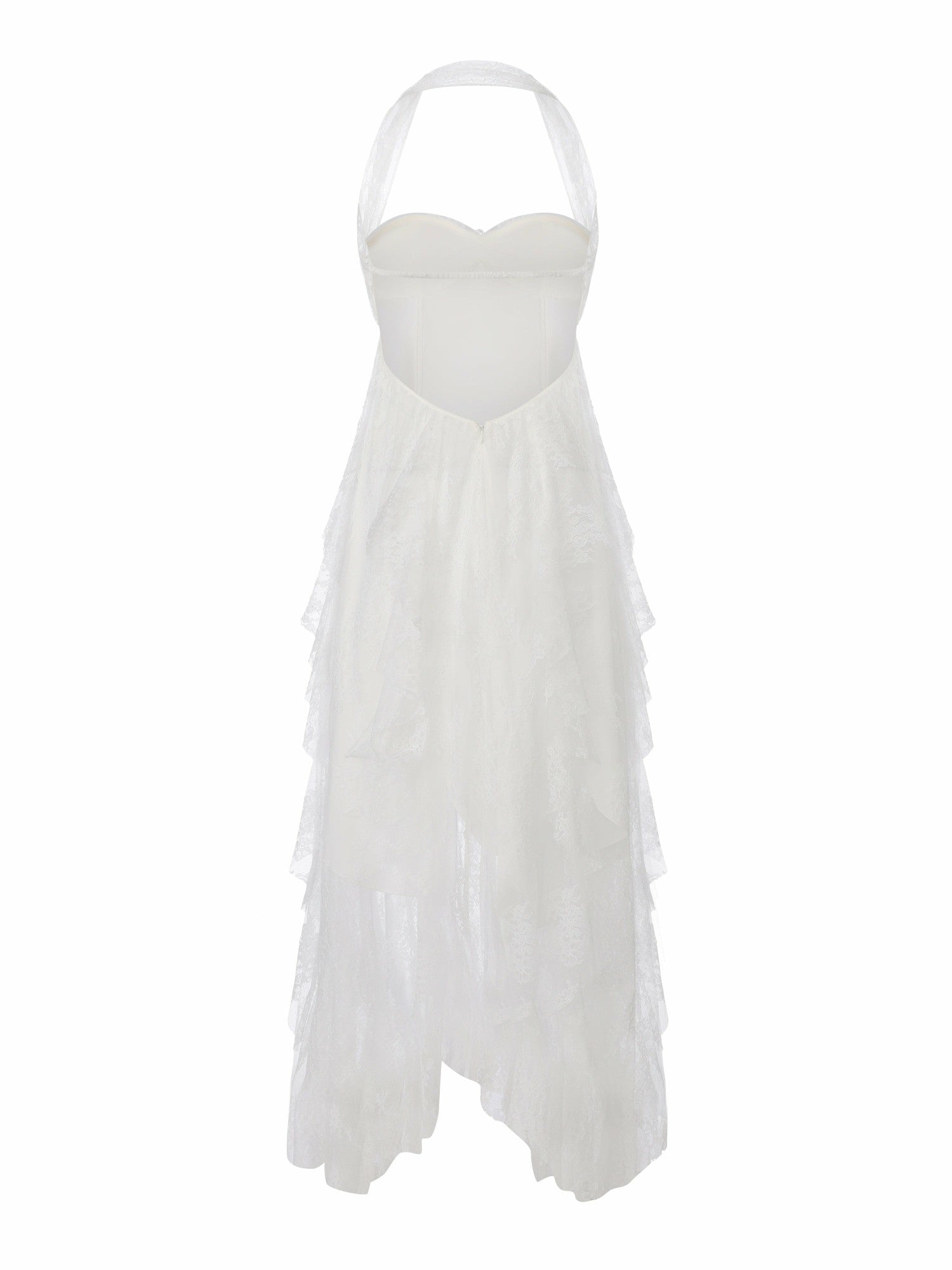Aurora Halter Lace White Dress | Nana Jacqueline