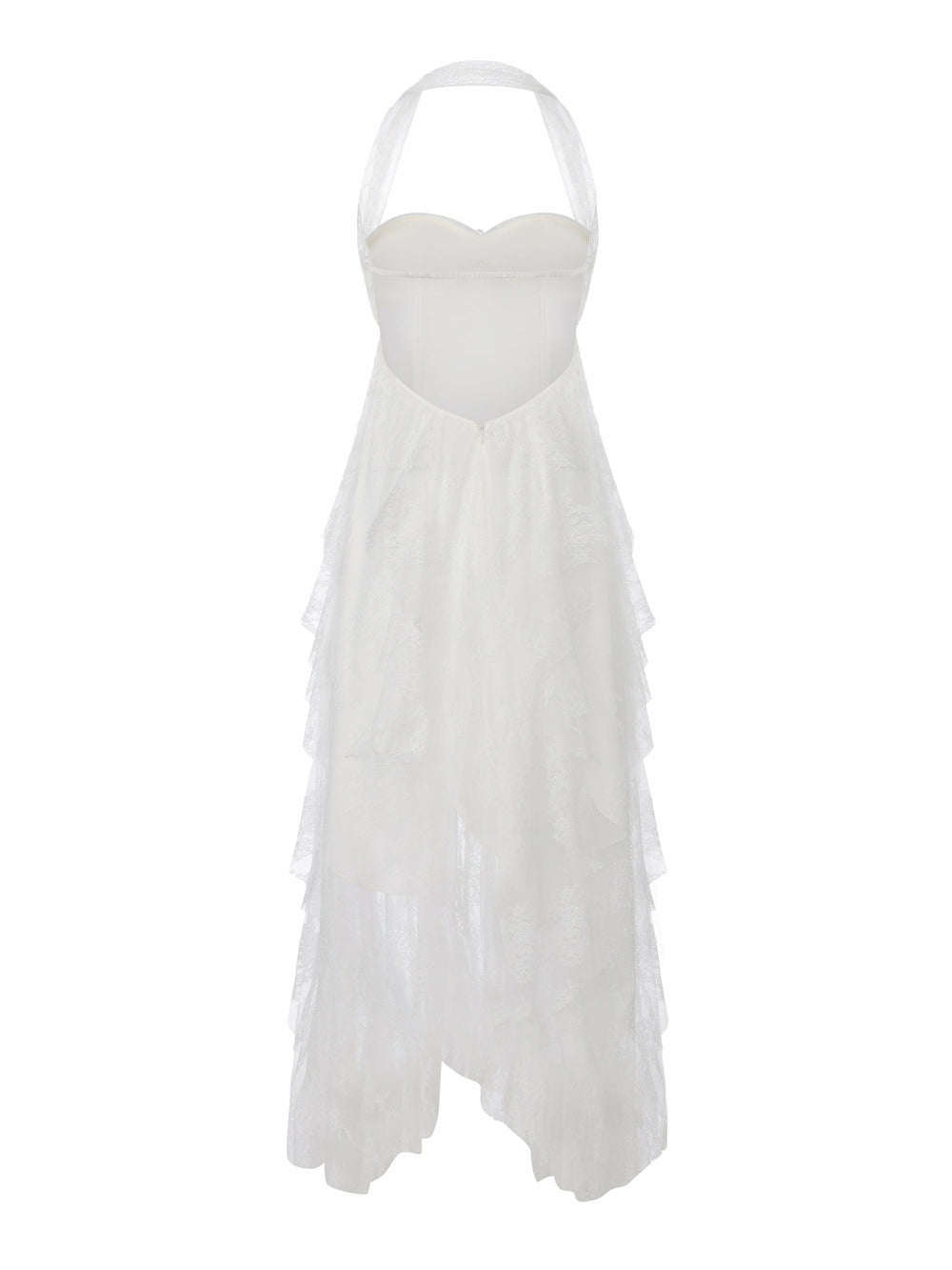 Aurora Halter Lace White Dress | Nana Jacqueline