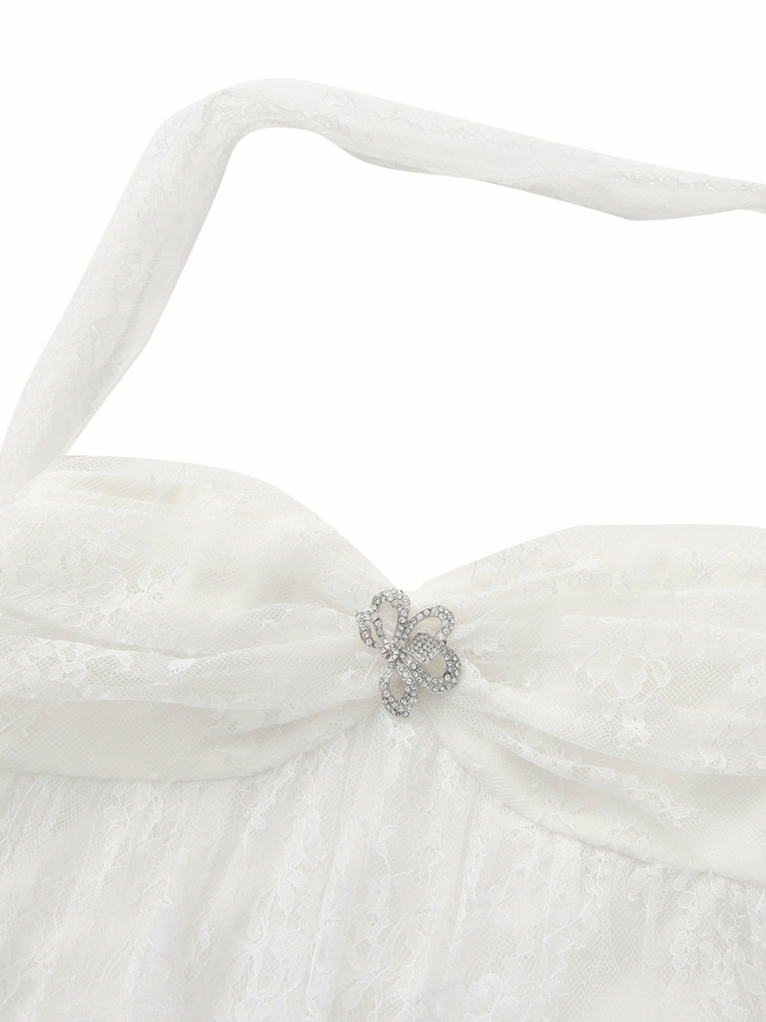 Aurora Halter Lace White Dress | Nana Jacqueline