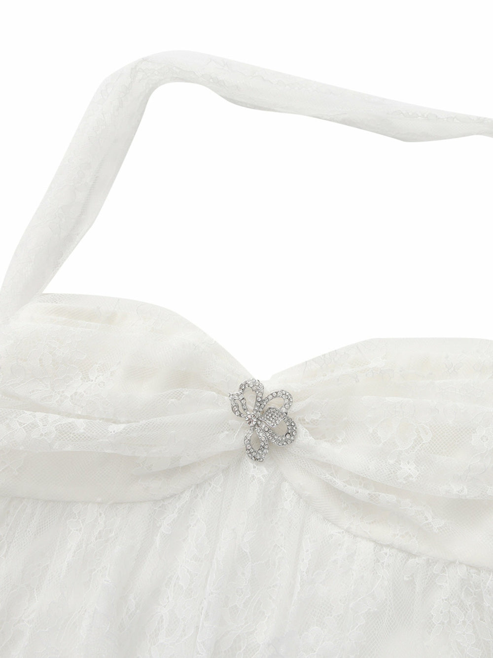 Aurora Halter Lace White Dress | Nana Jacqueline