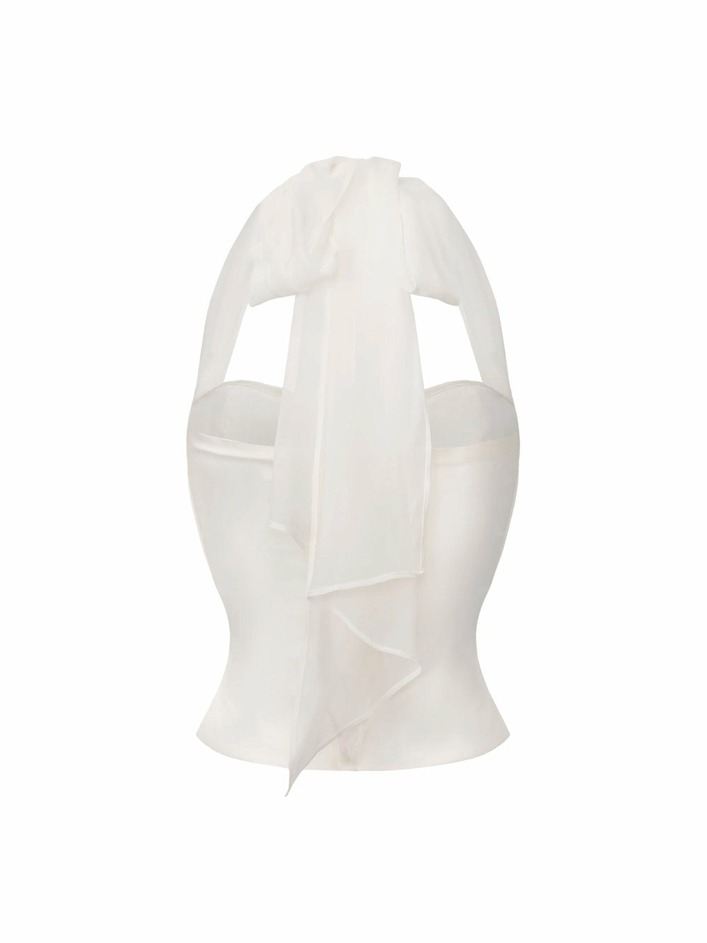White Satin Halter Top with Crystal Bow | Nana Jacqueline