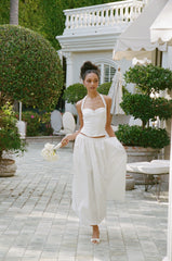 White Satin Halter Top with Crystal Bow | Nana Jacqueline