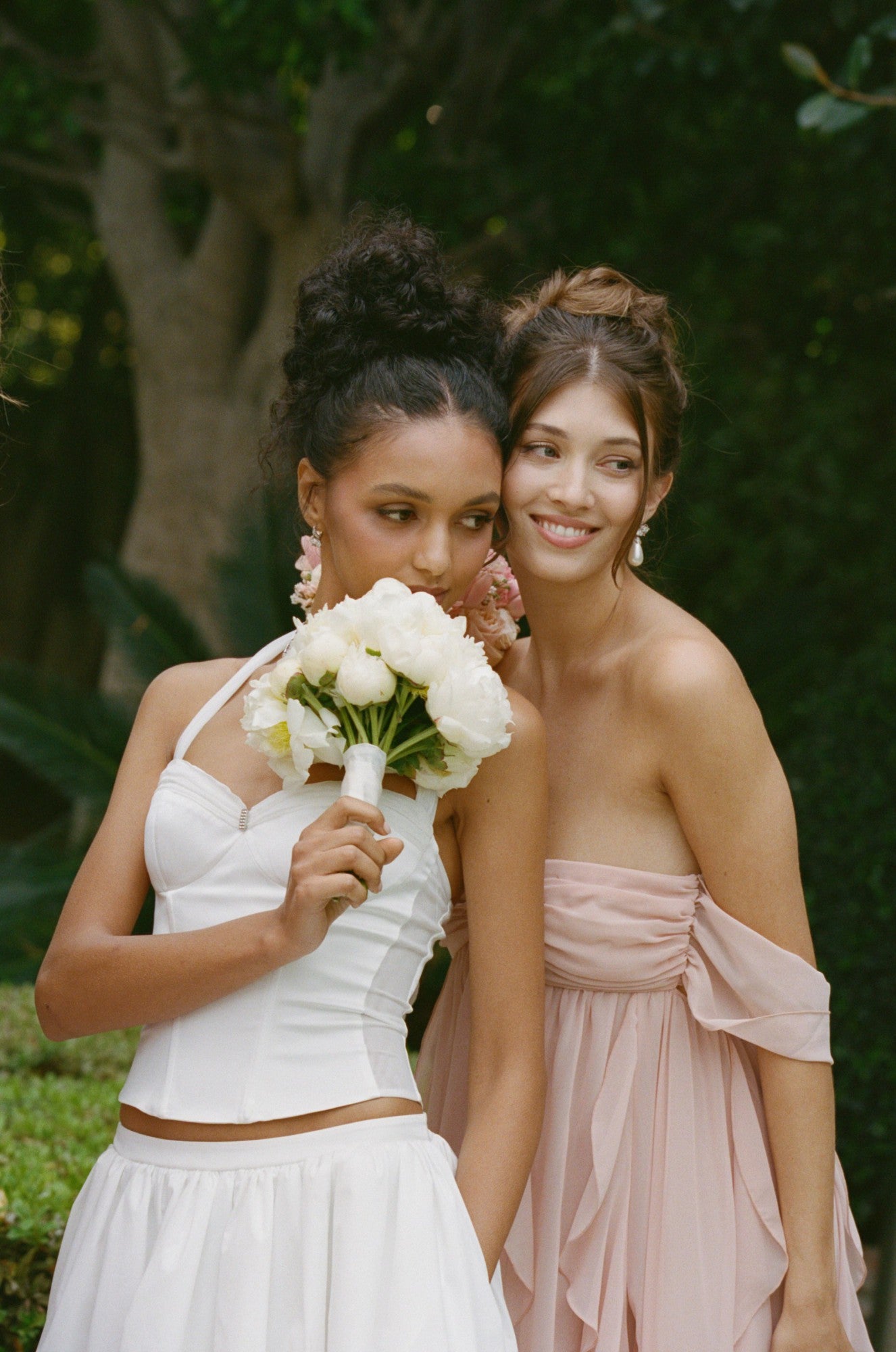 White Satin Halter Top with Crystal Bow | Nana Jacqueline