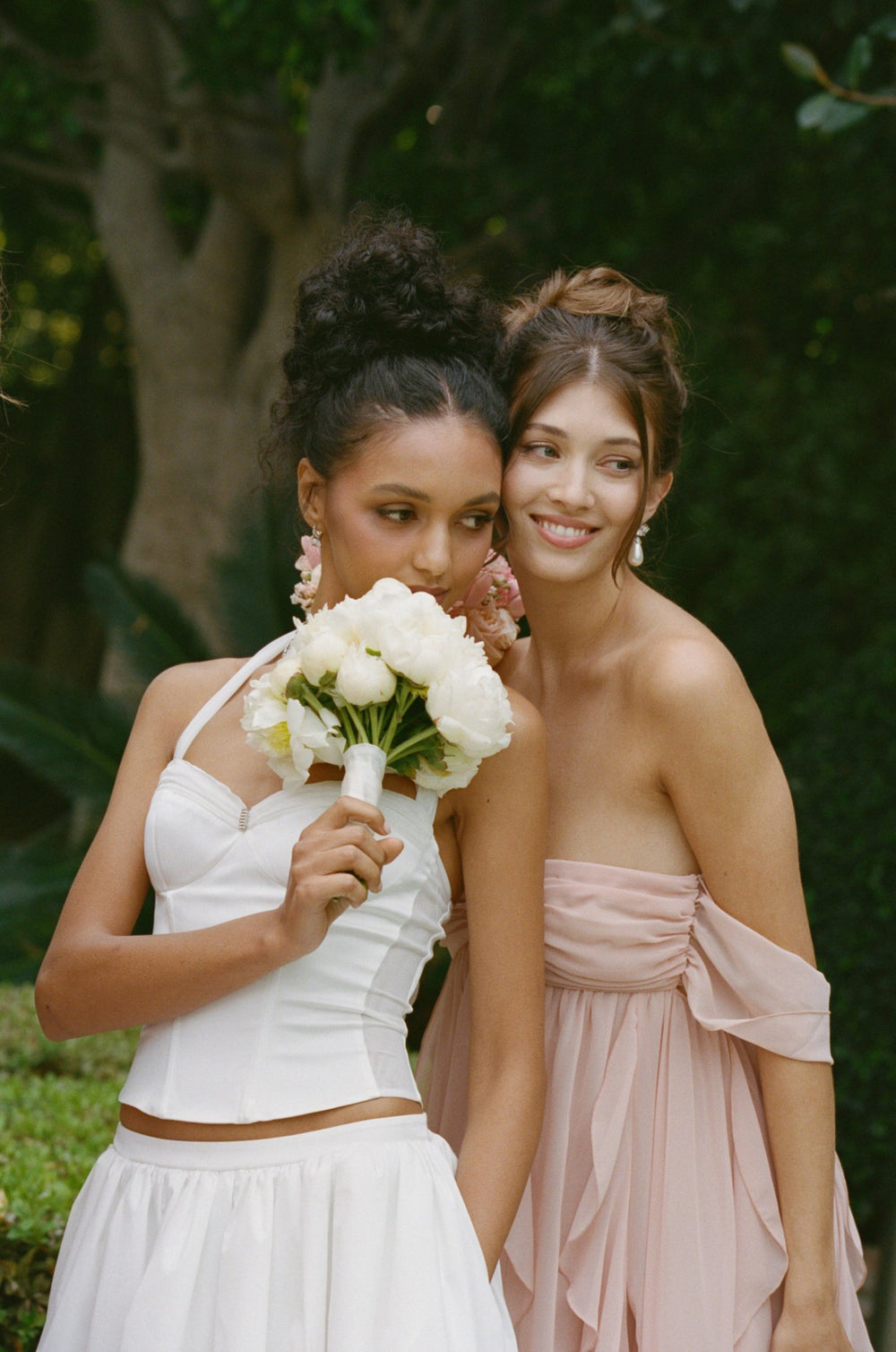 White Satin Halter Top with Crystal Bow | Nana Jacqueline