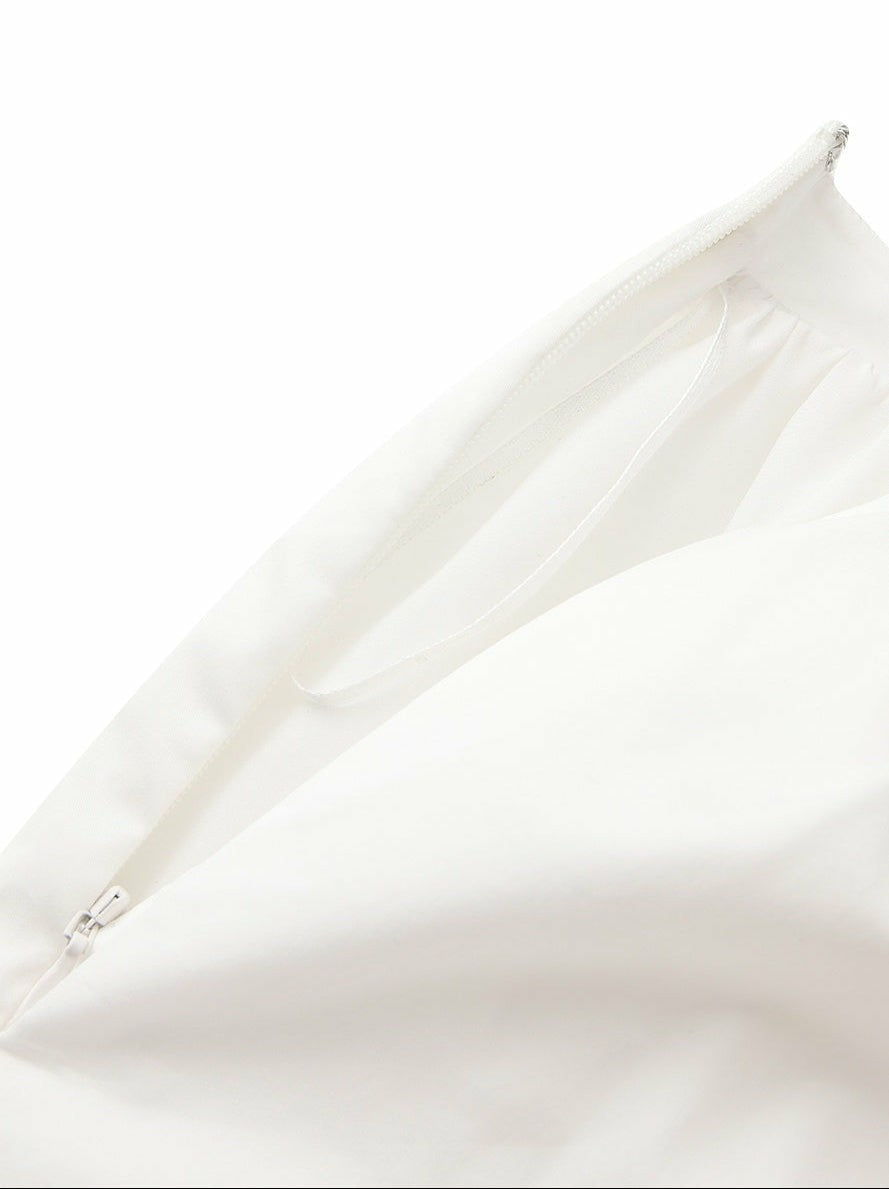 White High-Waist A-Line Midi Skirt | Nana Jacqueline