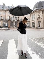 White High-Waist A-Line Midi Skirt | Nana Jacqueline
