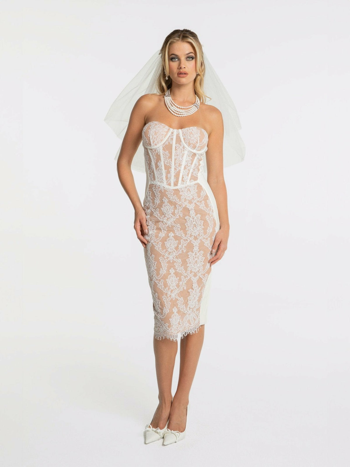 Elsa Lace Dress: White Maxi Dress for Wedding After-Party | Nana Jacqueline