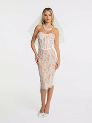 Elsa Lace Dress: White Maxi Dress for Wedding After-Party | Nana Jacqueline