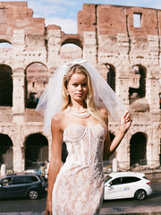 Elsa Lace Dress: White Maxi Dress for Wedding After-Party | Nana Jacqueline