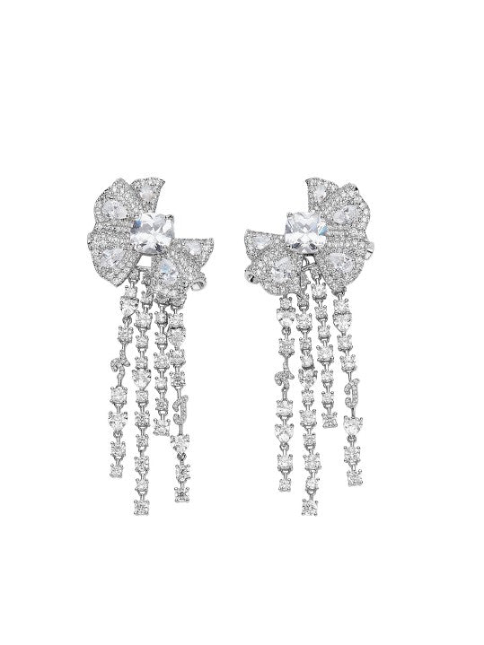 Eva Tassel Earrings: White Earrings for Bridal Shower | Nana Jacqueline