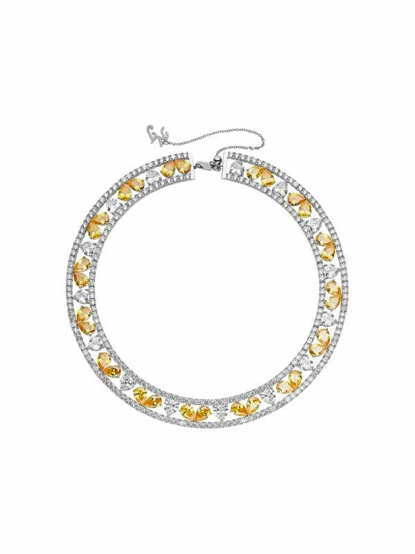 Angelina Necklace: Yellow Necklace for Cocktail Party | Nana Jacqueline