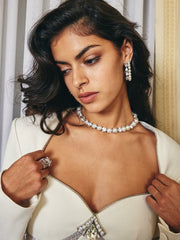 Itzel Pearl Necklace: White Necklace for Bridal Shower | Nana Jacqueline