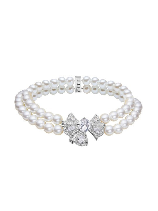 Juliet Pearl Necklace: White Pearl Necklace for Bridal Shower | Nana Jacqueline