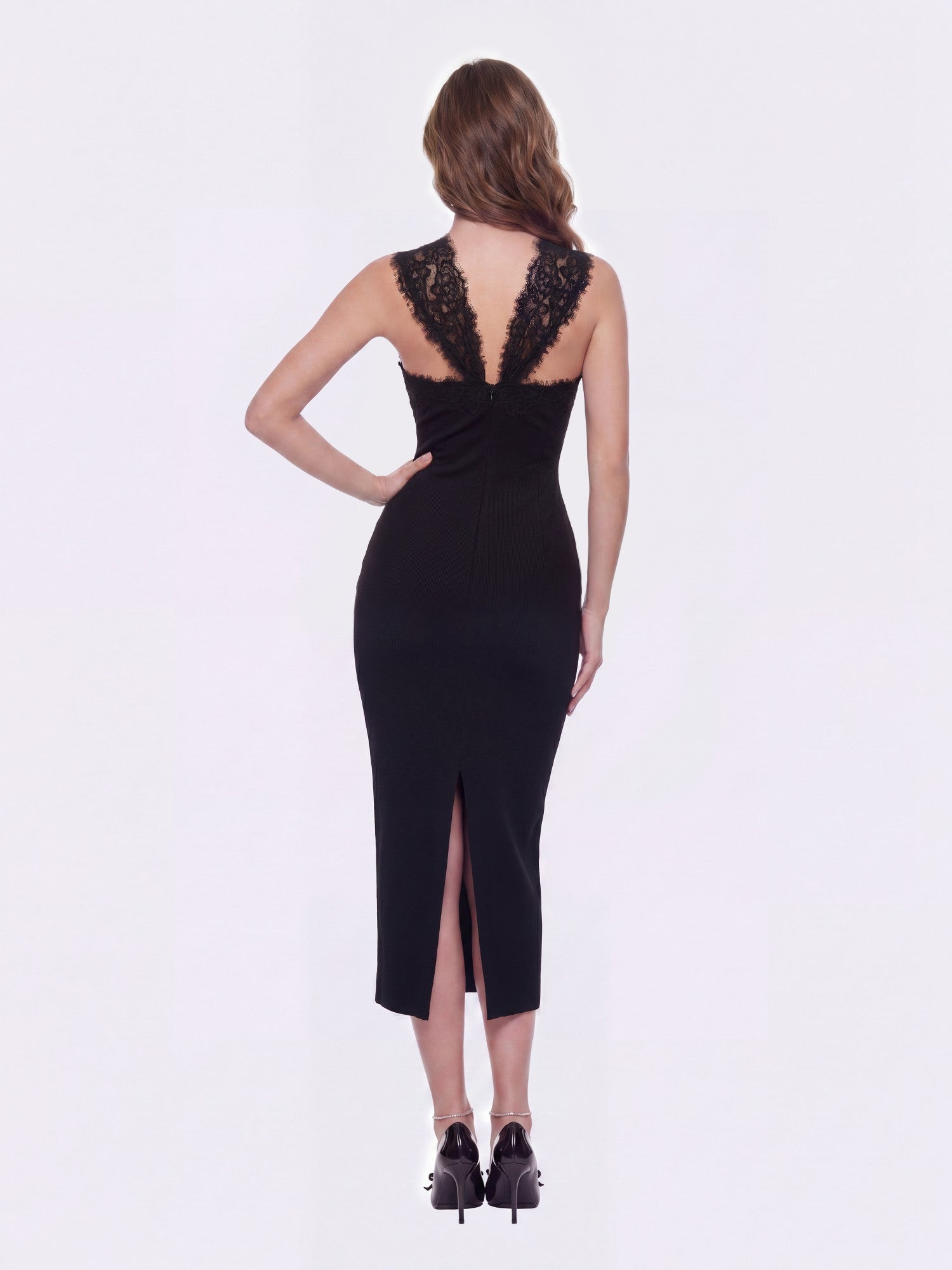 Alexandra Cutout Lace Black Dress | Nana Jacqueline