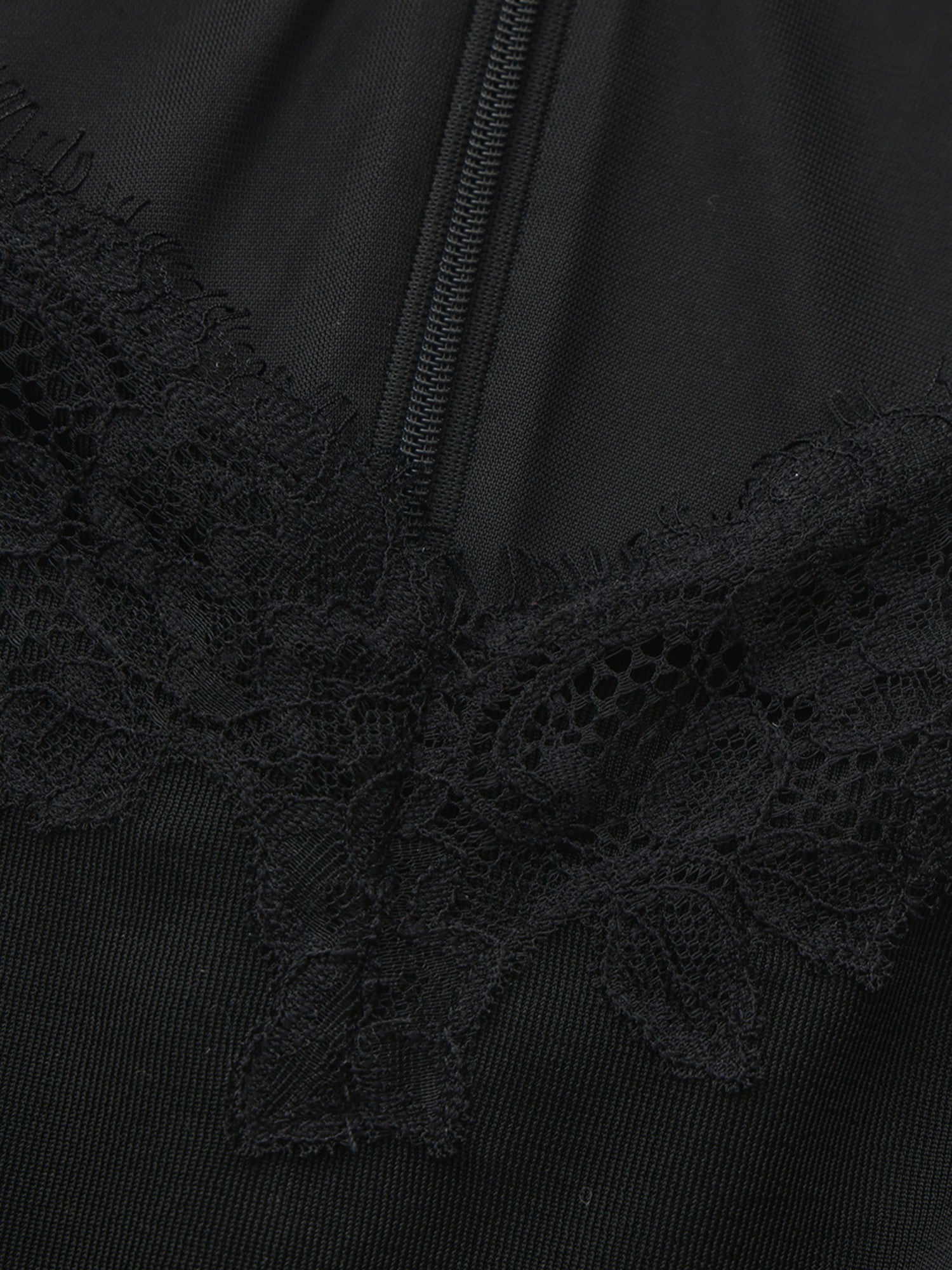 Adriana Lace High-Slit Black Acetate Maxi Dress | Nana Jacqueline