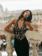 Matilda Velvet Dress: Black Maxi Dress for Cocktail Party | Nana Jacqueline