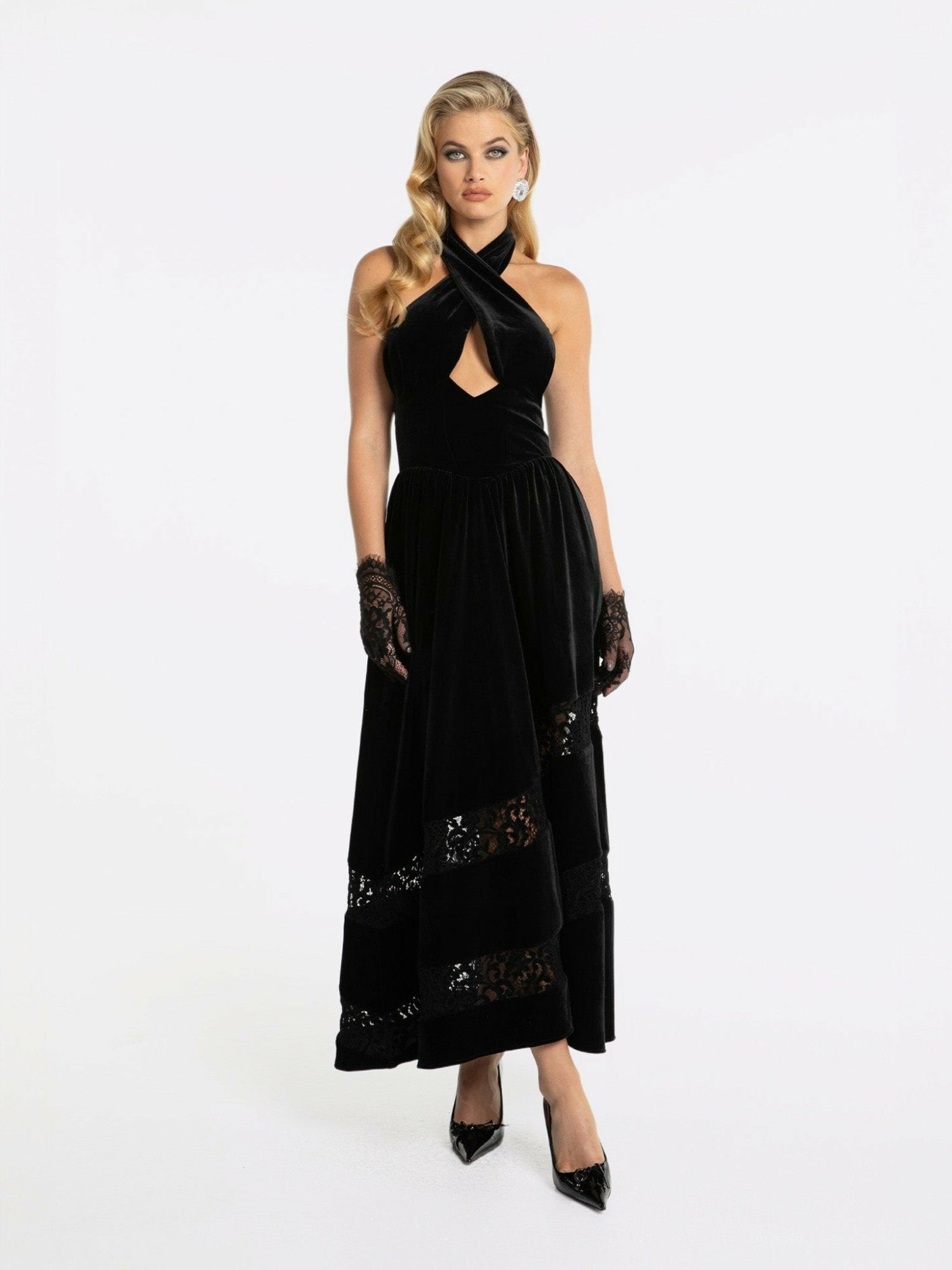Maxine Velvet Dress: Black Maxi Dress for Cocktail Party | Nana Jacqueline