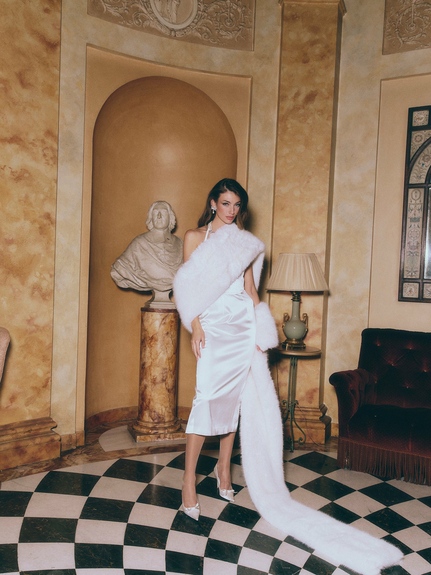 Serena Dress: White Midi Dress for Rehearsal Dinner | Nana Jacqueline