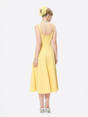 Josephine Dress: Yellow Midi Dress for Garden Party | Nana Jacqueline