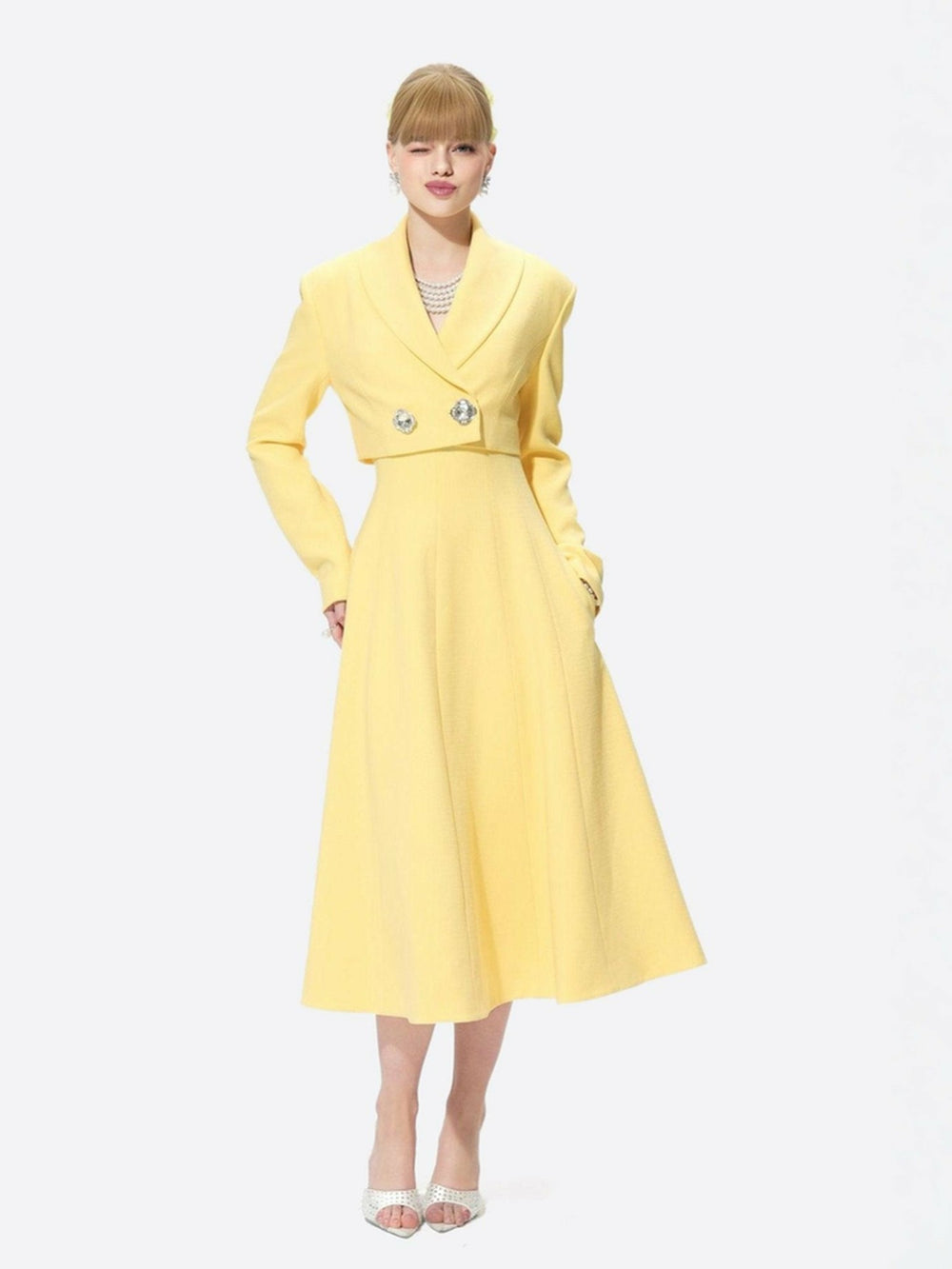 Josephine Dress: Yellow Midi Dress for Garden Party | Nana Jacqueline