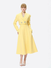 Josephine Dress: Yellow Midi Dress for Garden Party | Nana Jacqueline