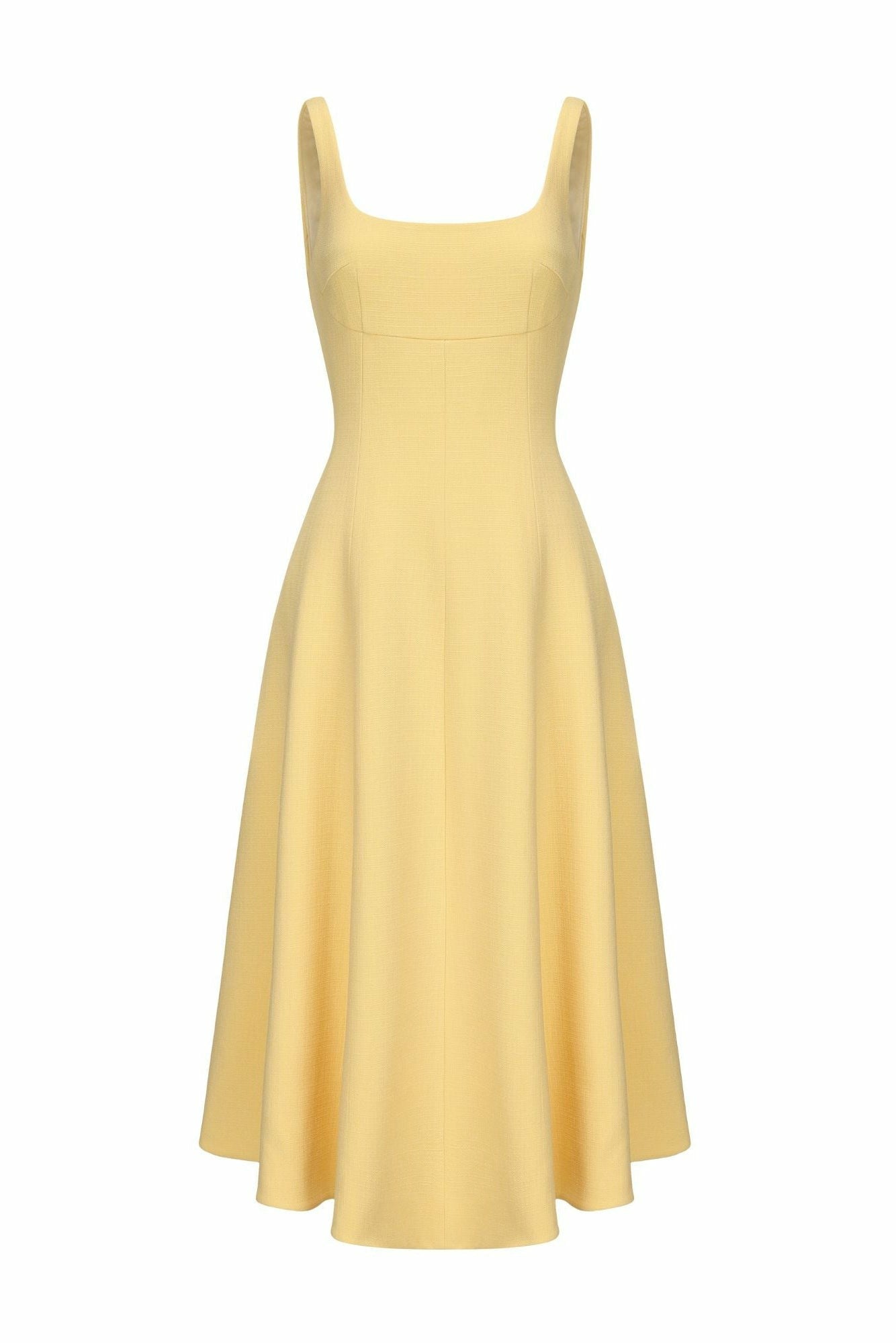 Josephine Dress: Yellow Midi Dress for Garden Party | Nana Jacqueline