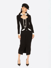 Colette Knit Maxi Dress: Black Maxi Dress for Cocktail Party | Nana Jacqueline