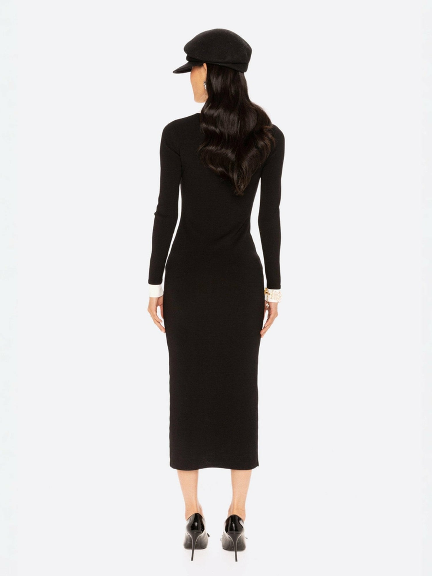 Colette Knit Maxi Dress: Black Maxi Dress for Cocktail Party | Nana Jacqueline
