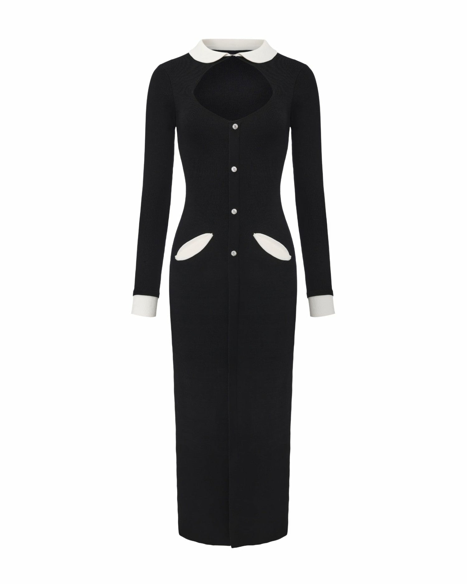 Colette Knit Maxi Dress: Black Maxi Dress for Cocktail Party | Nana Jacqueline