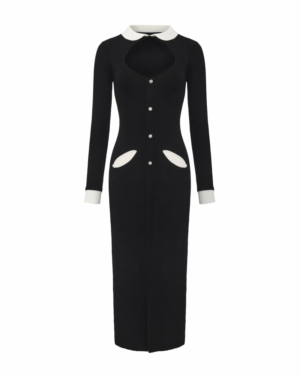 Colette Knit Maxi Dress: Black Maxi Dress for Cocktail Party | Nana Jacqueline