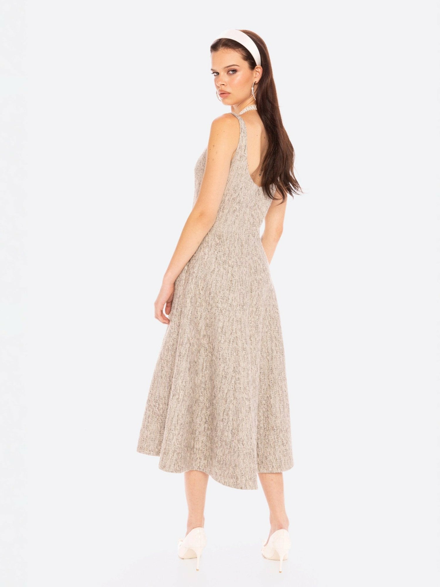 Josephine Dress: Gray Midi Dress for Garden Party | Nana Jacqueline