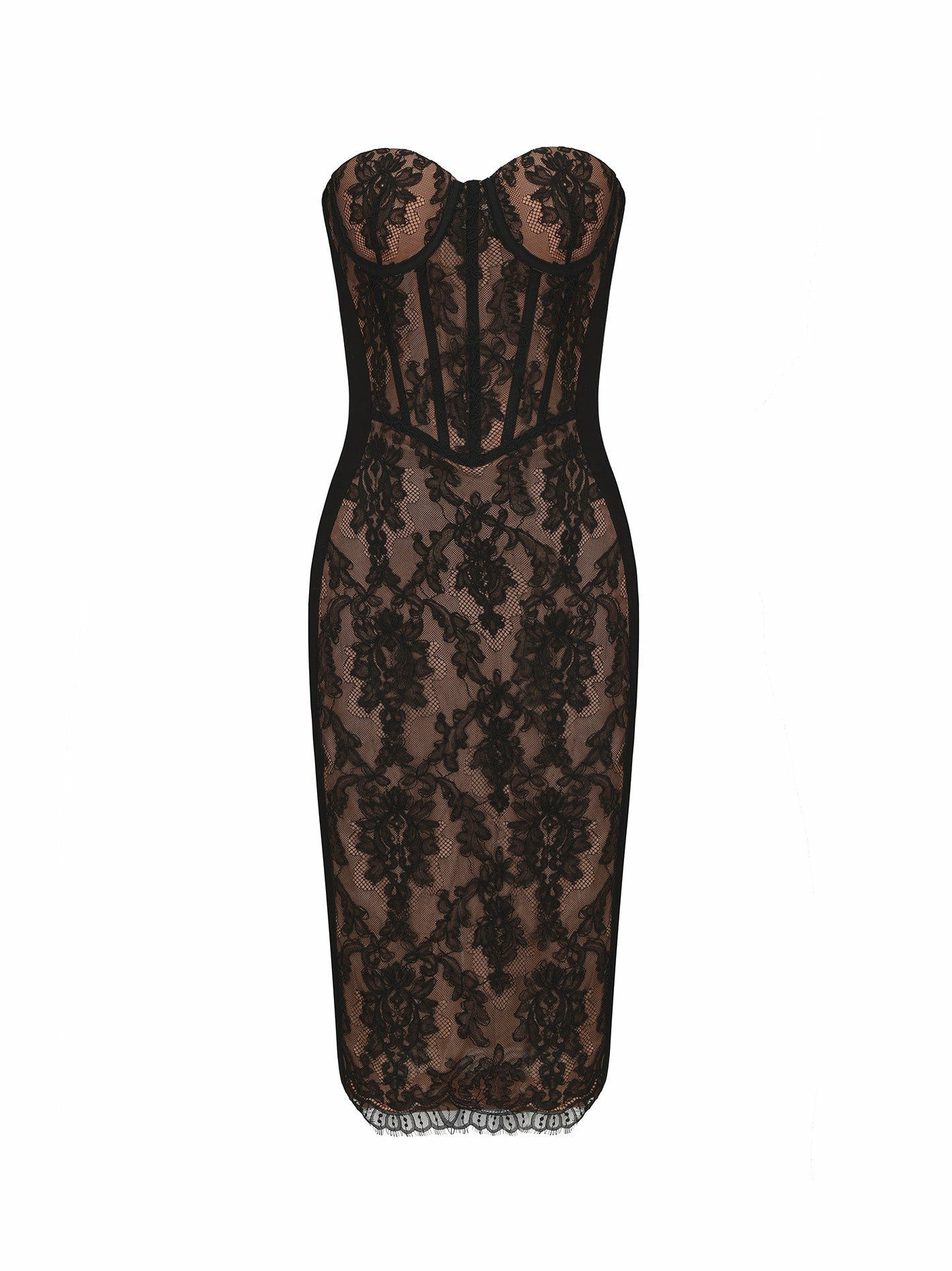 Elsa Lace Dress: Black Midi Dress for Cocktail Party | Nana Jacqueline