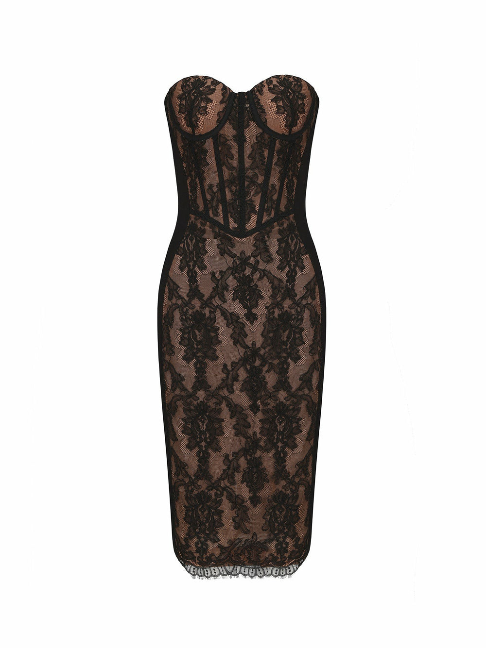 Elsa Lace Dress: Black Midi Dress for Cocktail Party | Nana Jacqueline