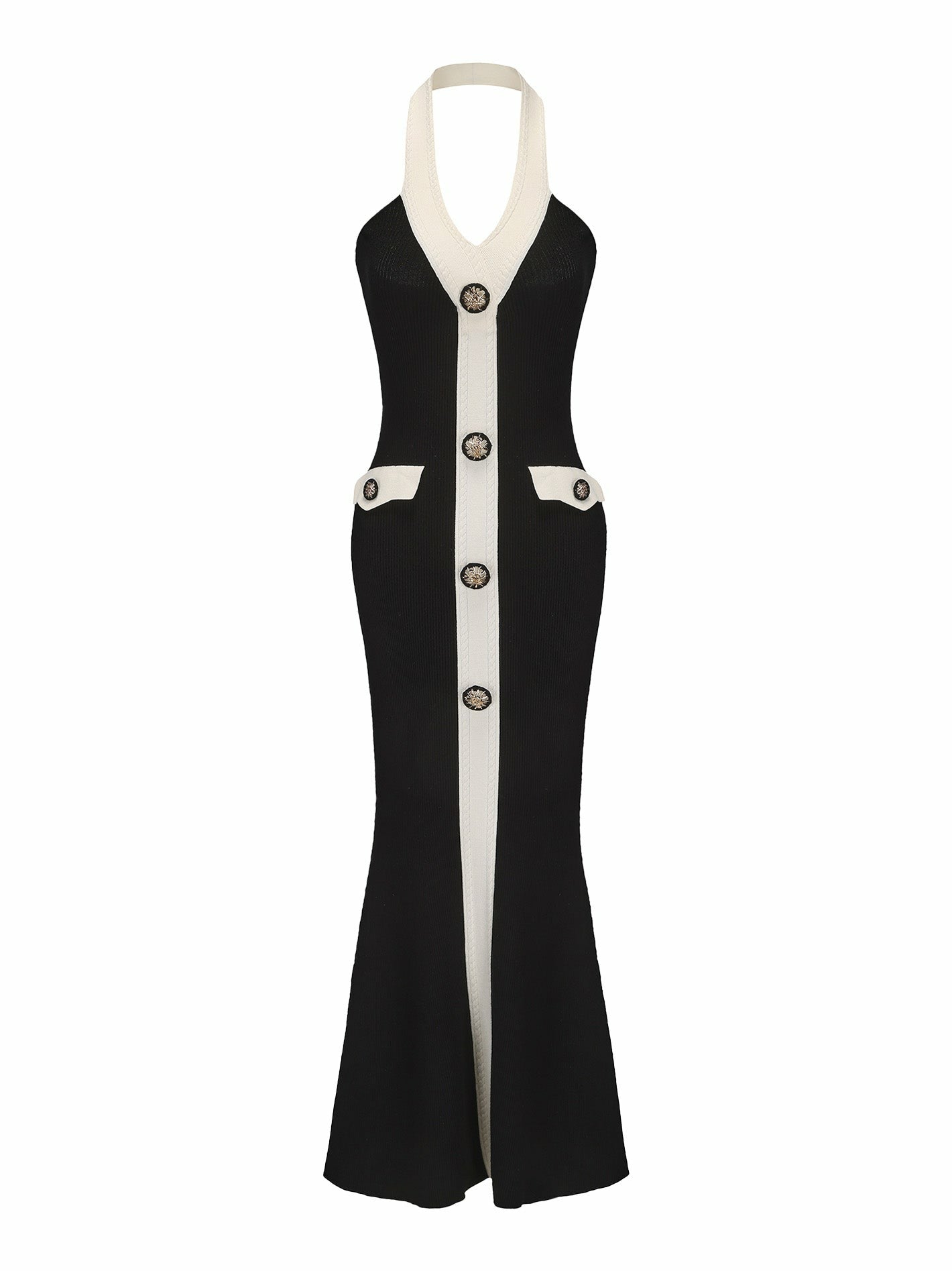 Regina Knit Dress: Black Maxi Dress for Cocktail Party | Nana Jacqueline