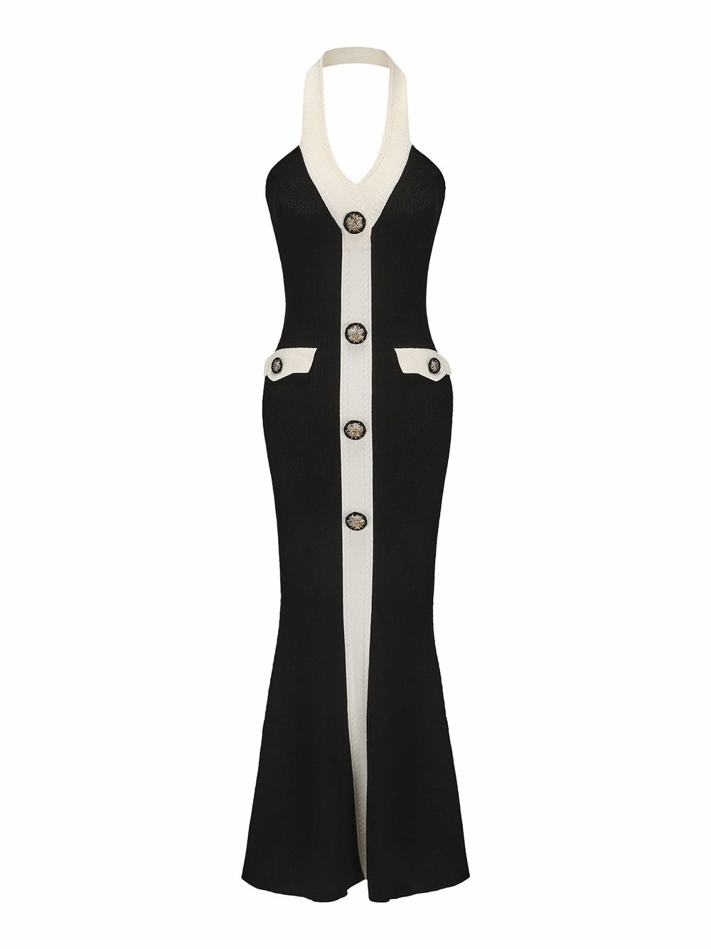 Regina Knit Dress: Black Maxi Dress for Cocktail Party | Nana Jacqueline