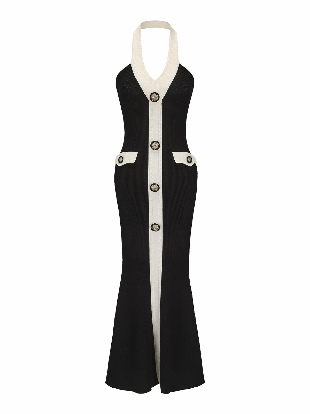 Regina Knit Dress: Black Maxi Dress for Cocktail Party | Nana Jacqueline